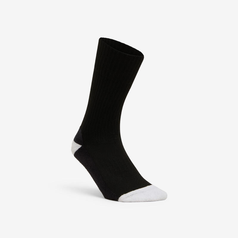 Chaussettes de handball adulte - 1 paire H500 MID noir / blanc