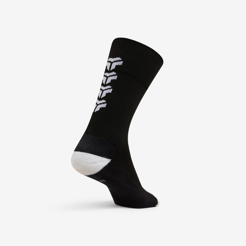 Chaussettes de handball adulte - 1 paire H500 MID noir / blanc