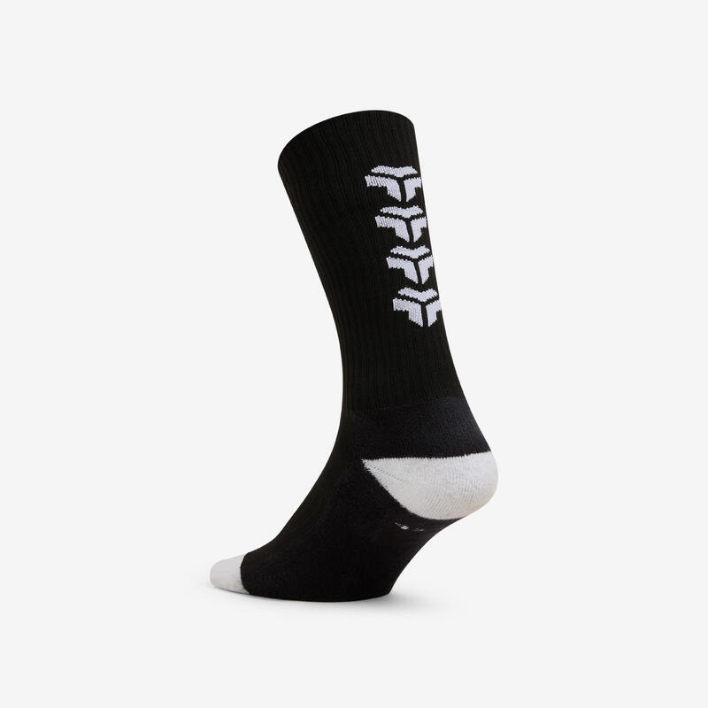 Chaussettes de handball adulte - 1 paire H500 MID noir / blanc