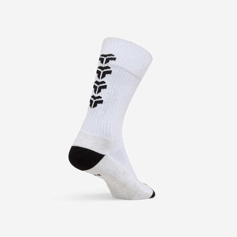 Chaussettes de handball adulte - 1 paire H500 MID blanc / noir