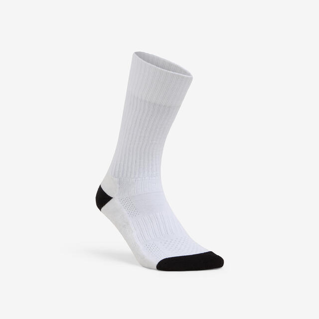 Damen/Herren/Kinder Handball Socken Mid - H500 1 Paar weiß/schwarz
