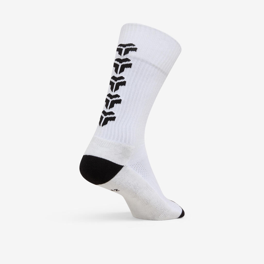 Adult Handball High Socks Single-Pack H500 - White/Black