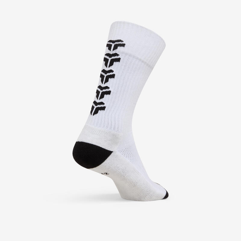 Șosete lungi de handbal HIGH alb-negru adulți 