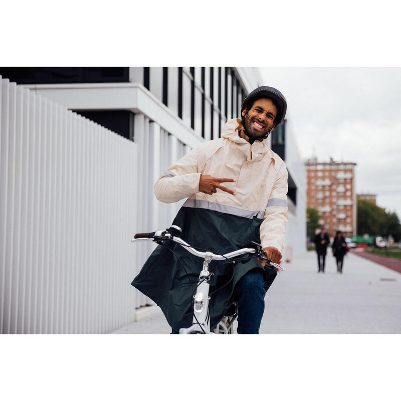 PONCHO PLUIE VISIBILITE NUIT VELO VILLE 540 KHAKI BEIGE