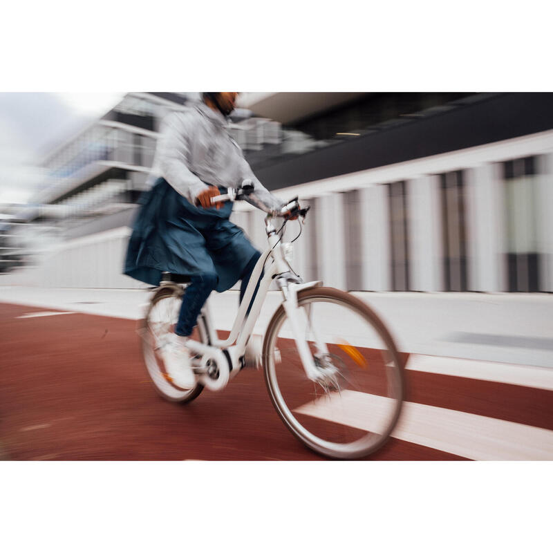 PONCHO PLUIE VISIBILITE NUIT VELO VILLE 540 BLEU GRIS