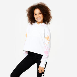 Sudadera Danza Modern Jazz Niños Blanco Ultra Verde Celadón Capucha Crop