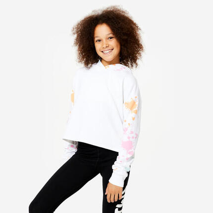 Sweat danse modern jazz crop avec capuche fille, noir ultra