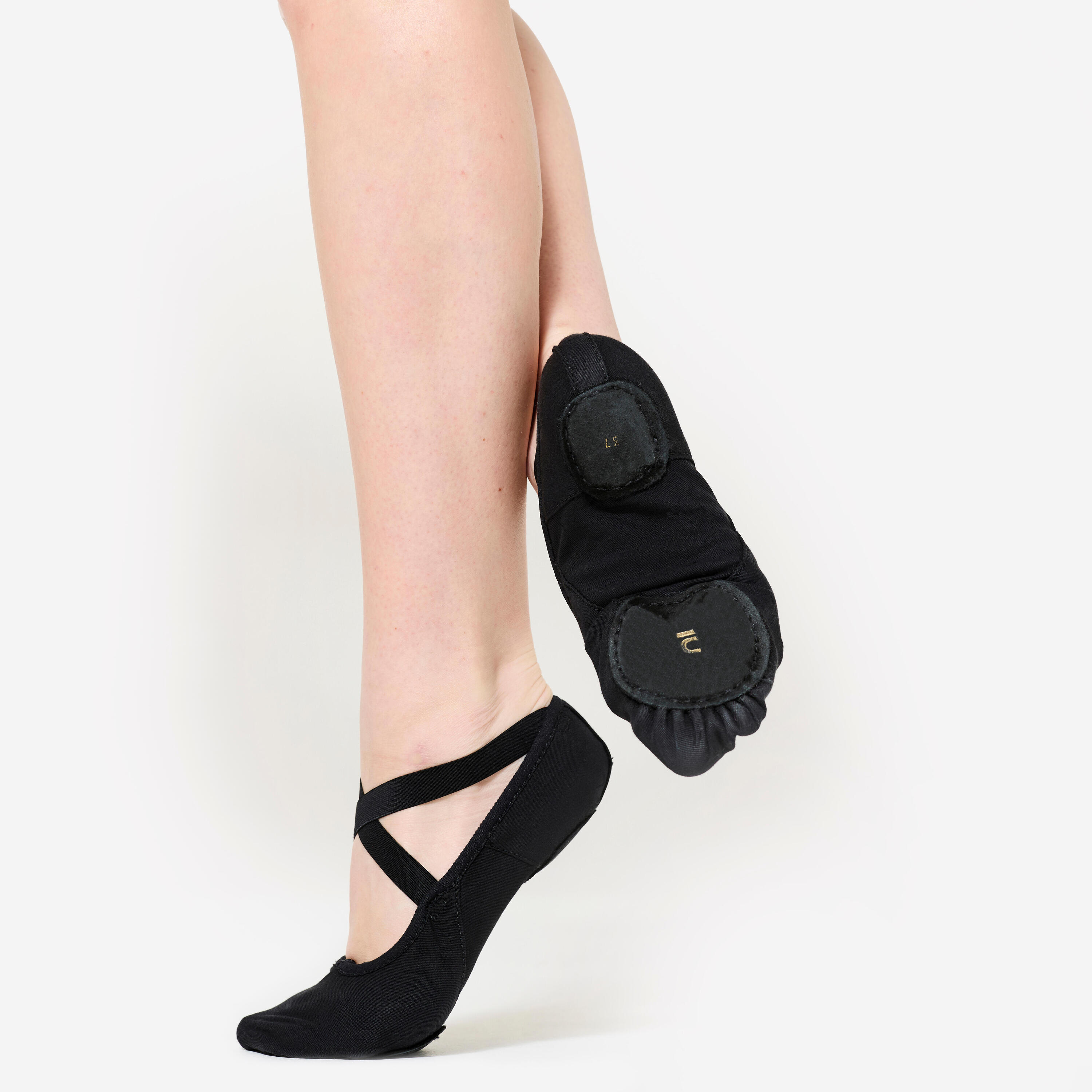 Ballet Split-Sole Demi-Pointe Shoes - Black 2/7