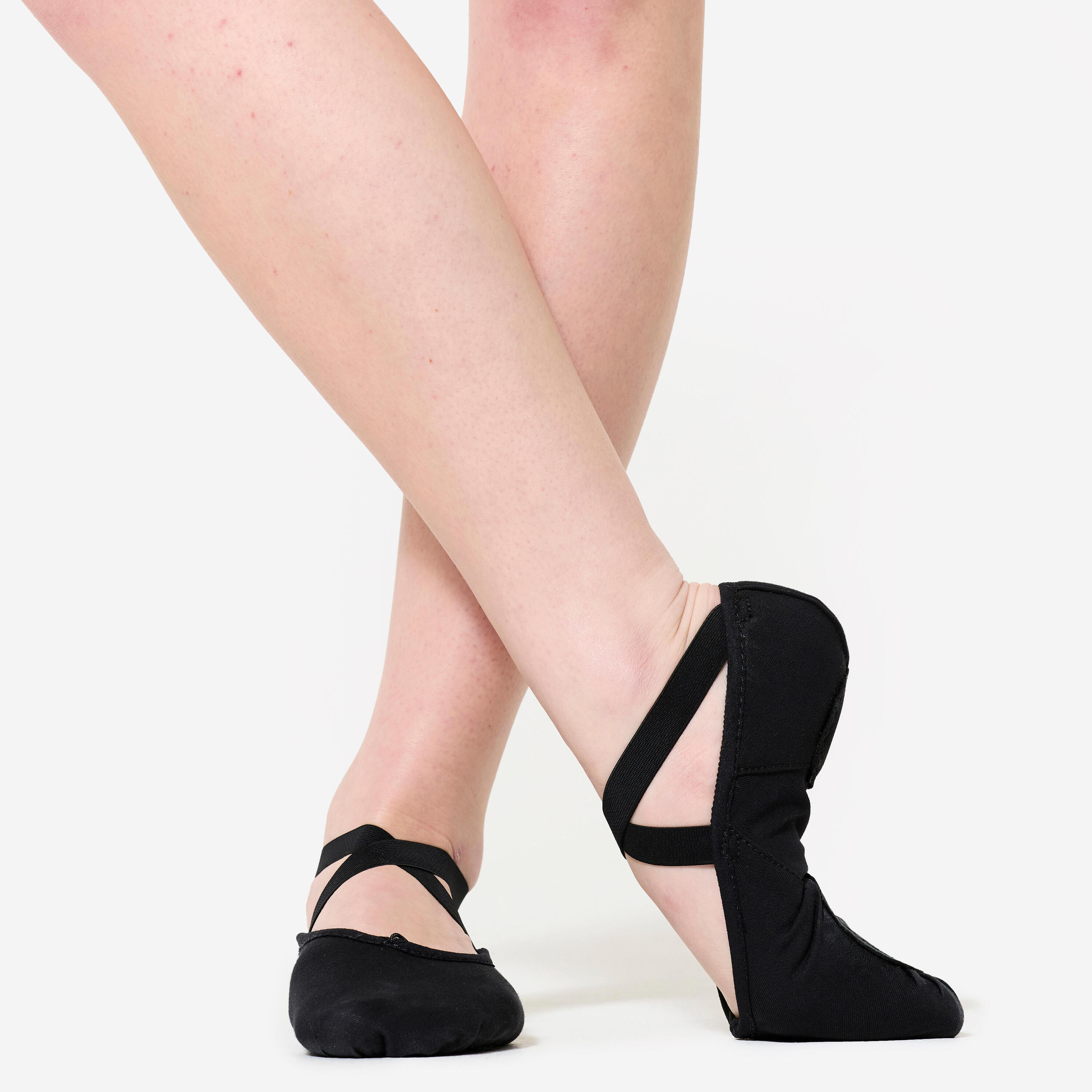 Ballet Split-Sole Demi-Pointe Shoes - Black 3/7