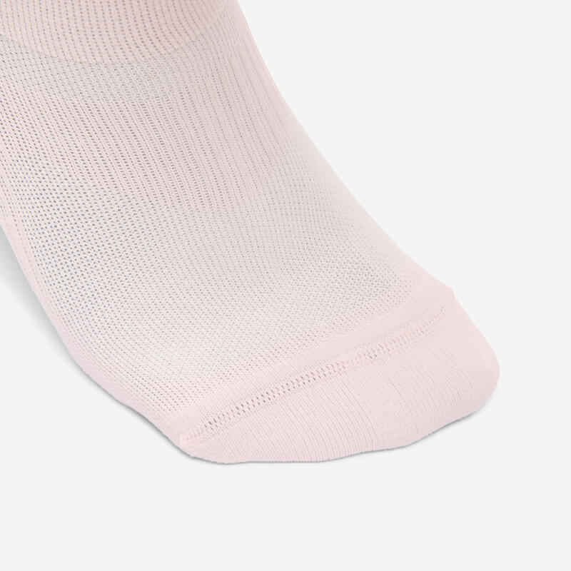 Chaussettes hautes de fitness x2, bandes roses et rouges