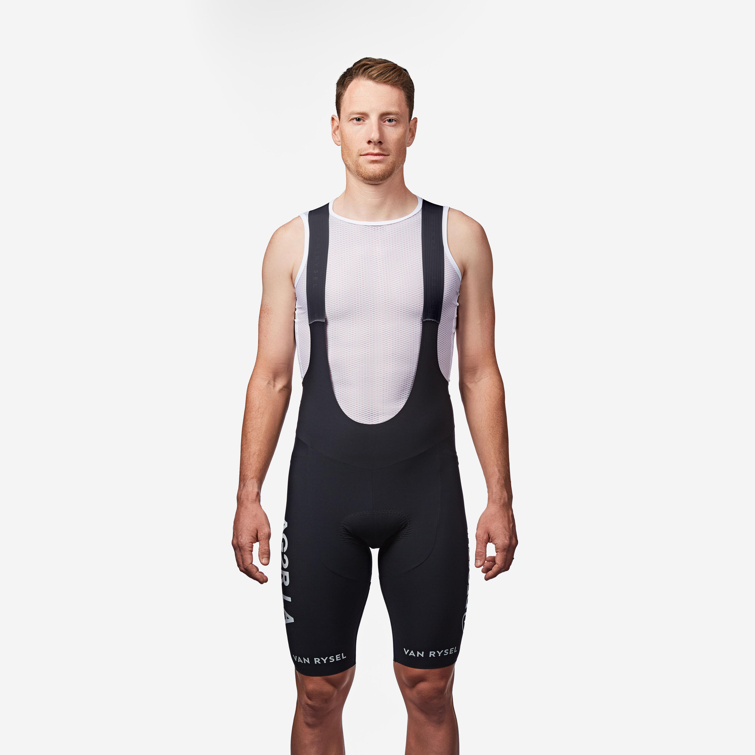 VAN RYSEL Radhose Rennrad kurz mit Trägern RCR PRO offiziell Decathlon AG2R La Mondiale