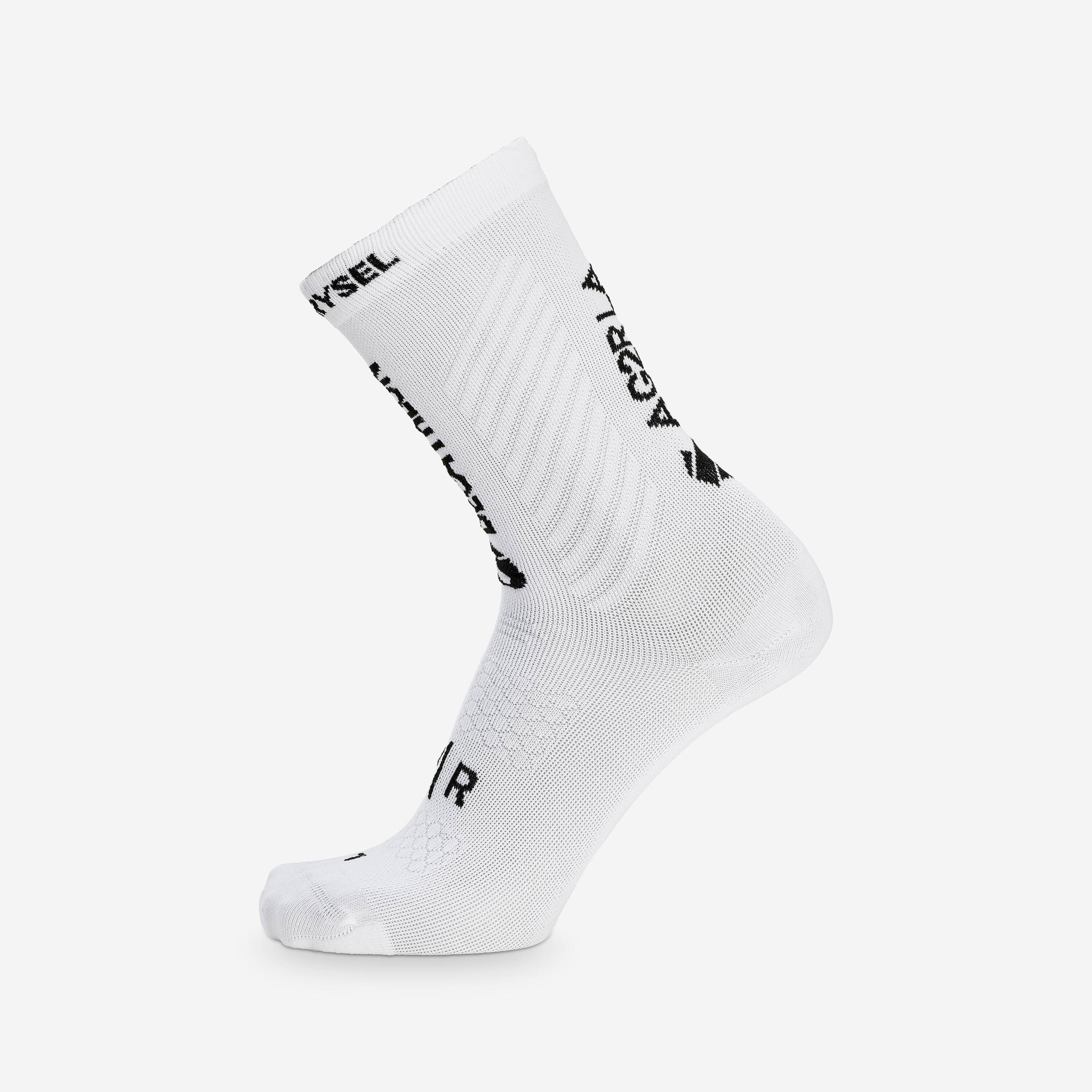 Unisex Cycling Socks Decathlon AG2R La Mondiale Team - White -  1