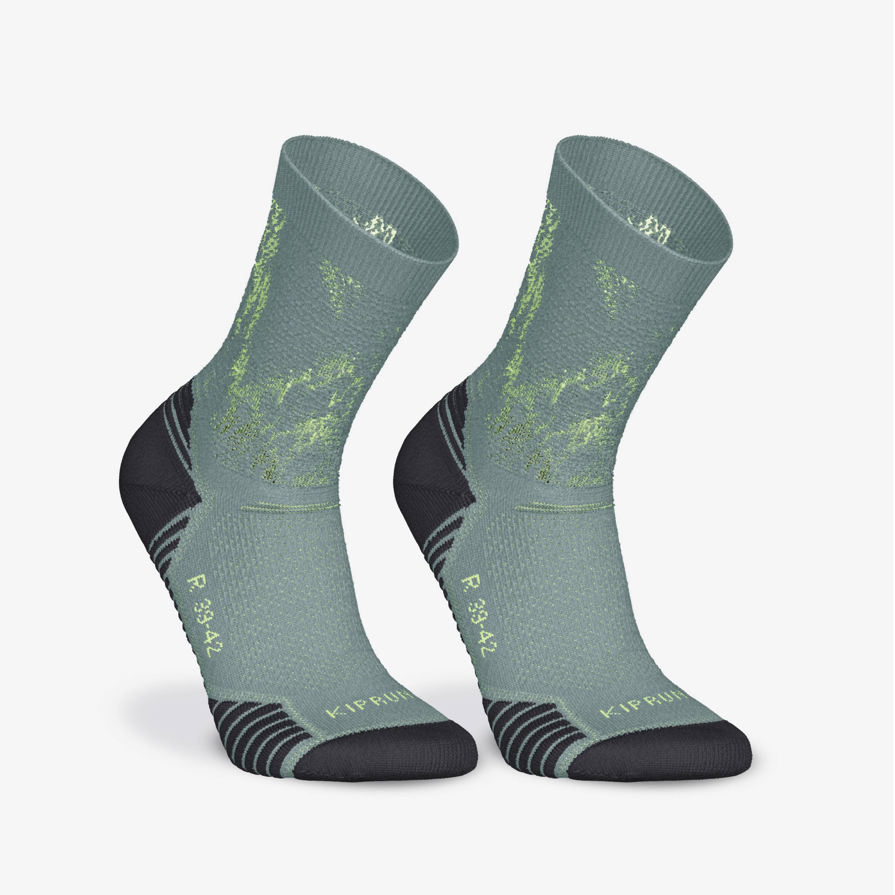 PACK OF 2 PAIRS OF RUN500 THICK MID-CALF RUNNING SOCKS -  3