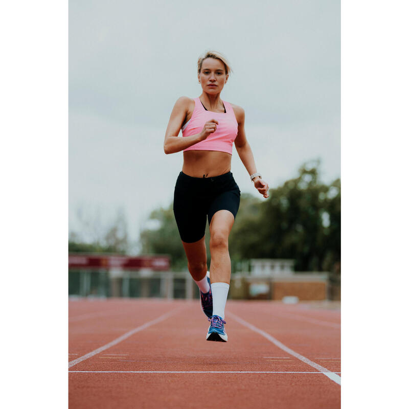 Short cycliste running femme - kiprun run 900 light bleu marine