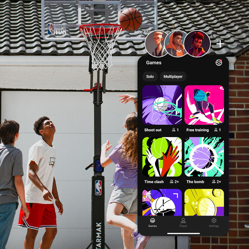 Aro Conectado de Basquetebol com Minijogos Decathlon Basketball Play