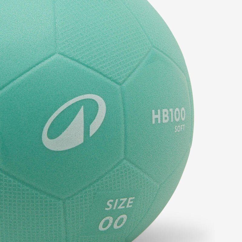 Bola de Andebol em PVC Iniciação H100 Soft Tamanho 00 Verde