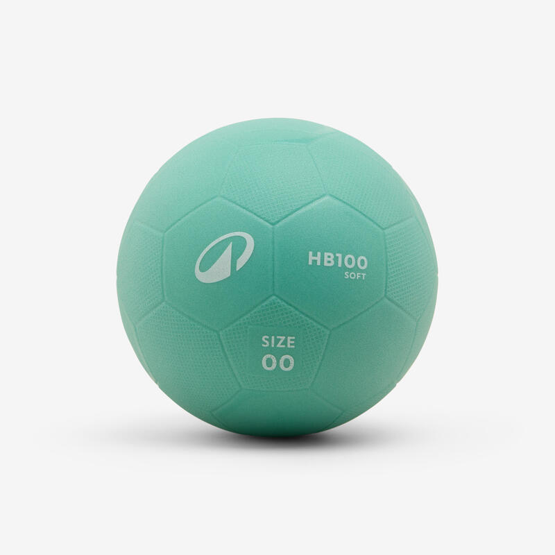 Bola de Andebol em PVC Iniciação H100 Soft Tamanho 00 Verde