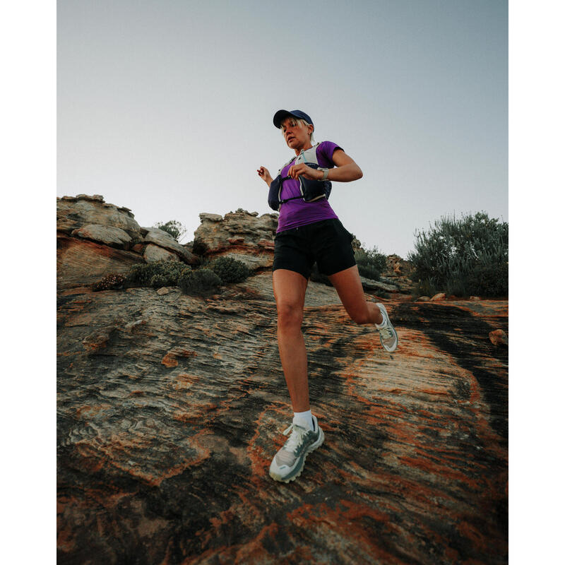 Chaussures de Trail Running pour femme, Kiprun MT Cushion 2 Vert Jaune