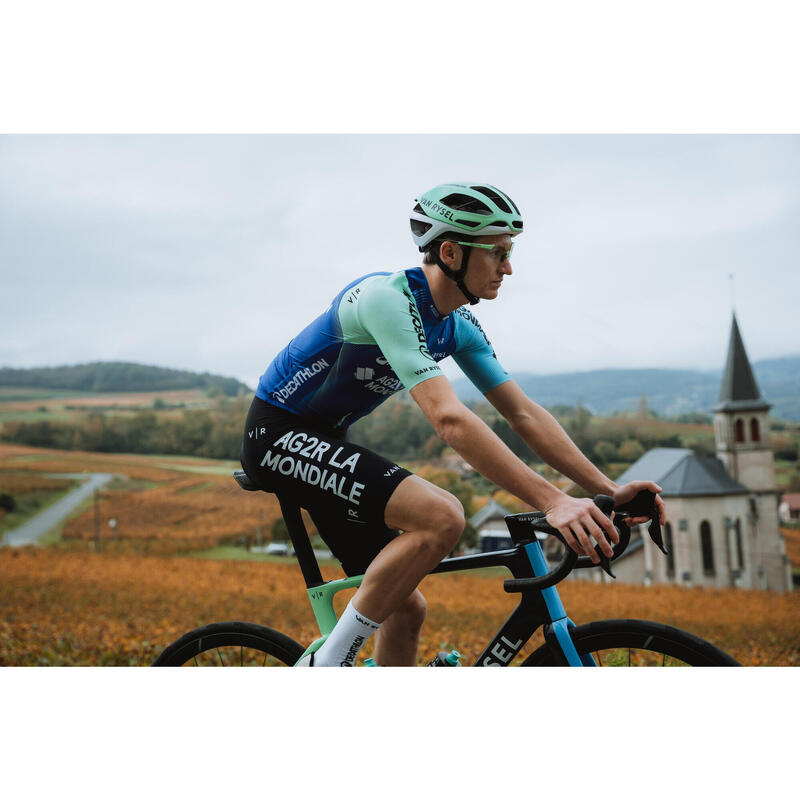AG2R Team Replica Yastıklı Erkek Askılı Kısa Bisiklet Tayt