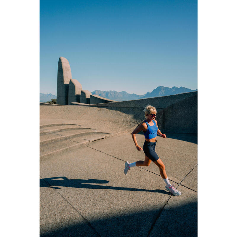 Short cycliste running femme - kiprun run 900 light bleu marine