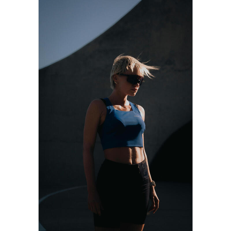 Débardeur de Running Crop top léger Femme - KIPRUN 900 Light bleu Méline ROLLIN