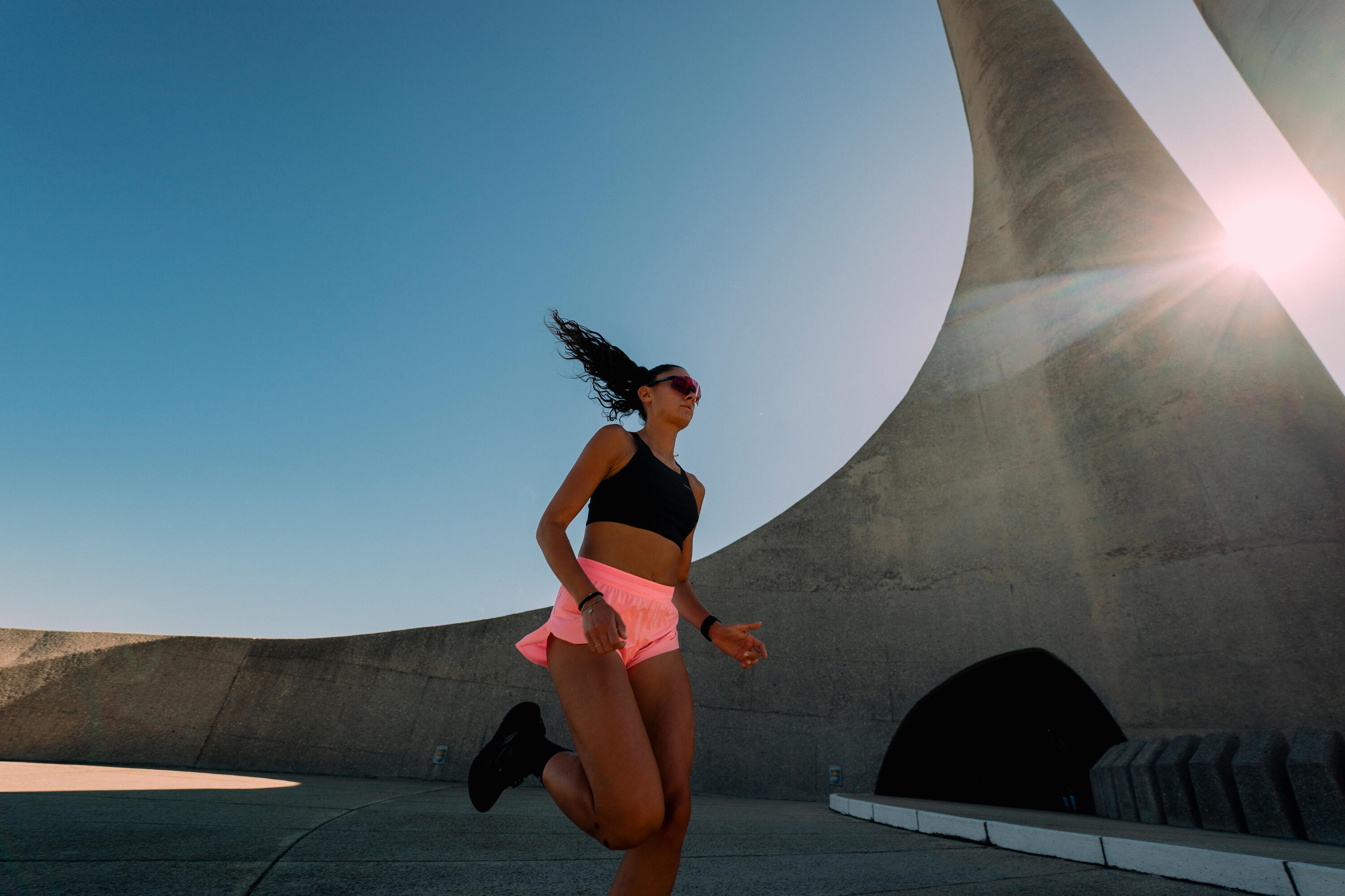 Pantaloncini running donna RUN LIGHT 900 rosa 21/21