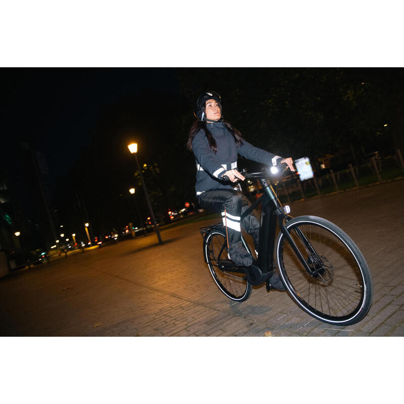 GEACĂ PLOAIE CICLISM ÎN ORAȘ VIZIBILITATE NOCTURNĂ 540 BLEUMARIN DAMĂ