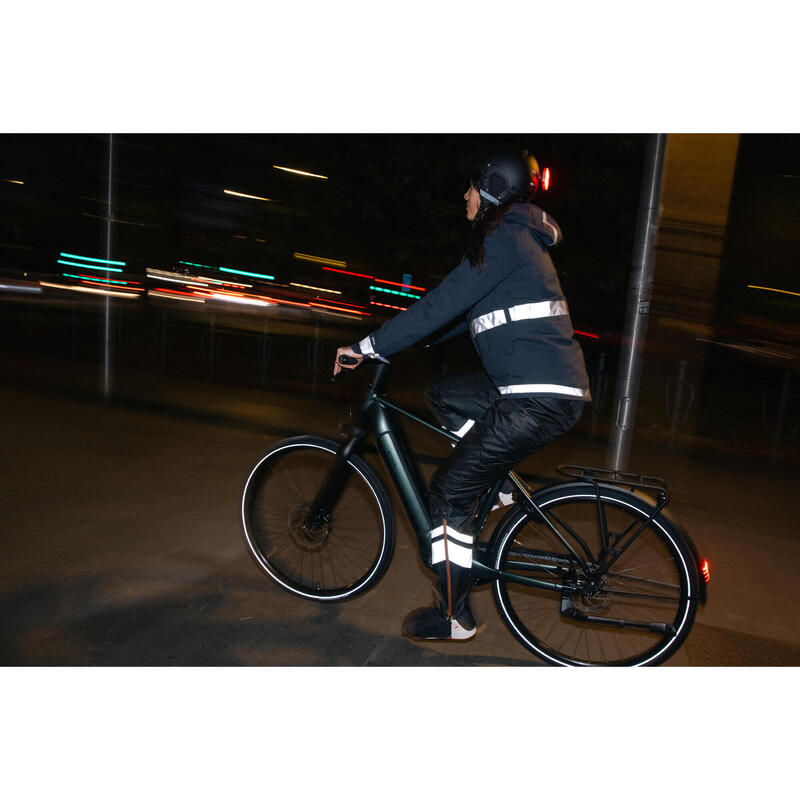 GEACĂ PLOAIE CICLISM ÎN ORAȘ VIZIBILITATE NOCTURNĂ 540 BLEUMARIN DAMĂ