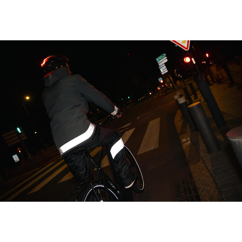 Regenbroek met geïntegreerde schoencovers voor op de fiets 540 heren zwart