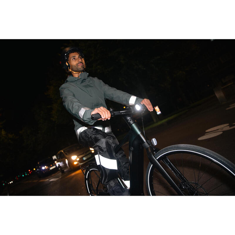 Regenbroek met geïntegreerde schoencovers voor op de fiets 540 heren zwart