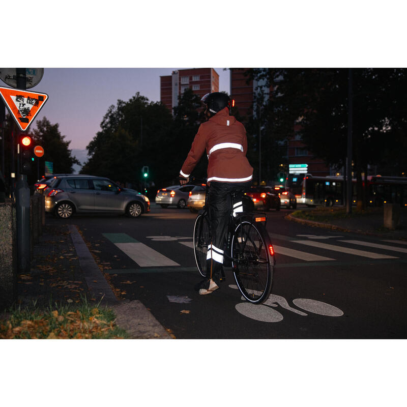 Dámské nepromokavé svrchní kalhoty 540 s návleky na boty na městskou cyklistiku 