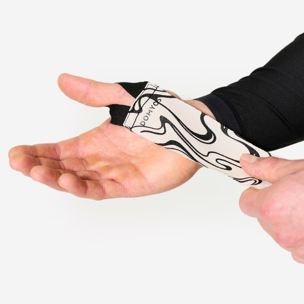 Durable Boxing Wraps 3 m - Off-White/Black