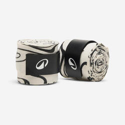 Bandes de boxe 3m résistante, blanc cassé et noir