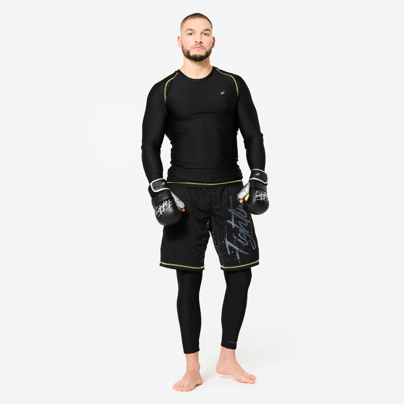 Legging de MMA homme, noir et jaune