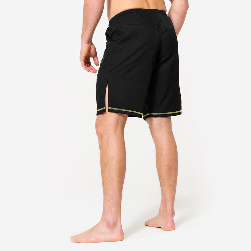 Short de MMA résistant homme, noir et jaune