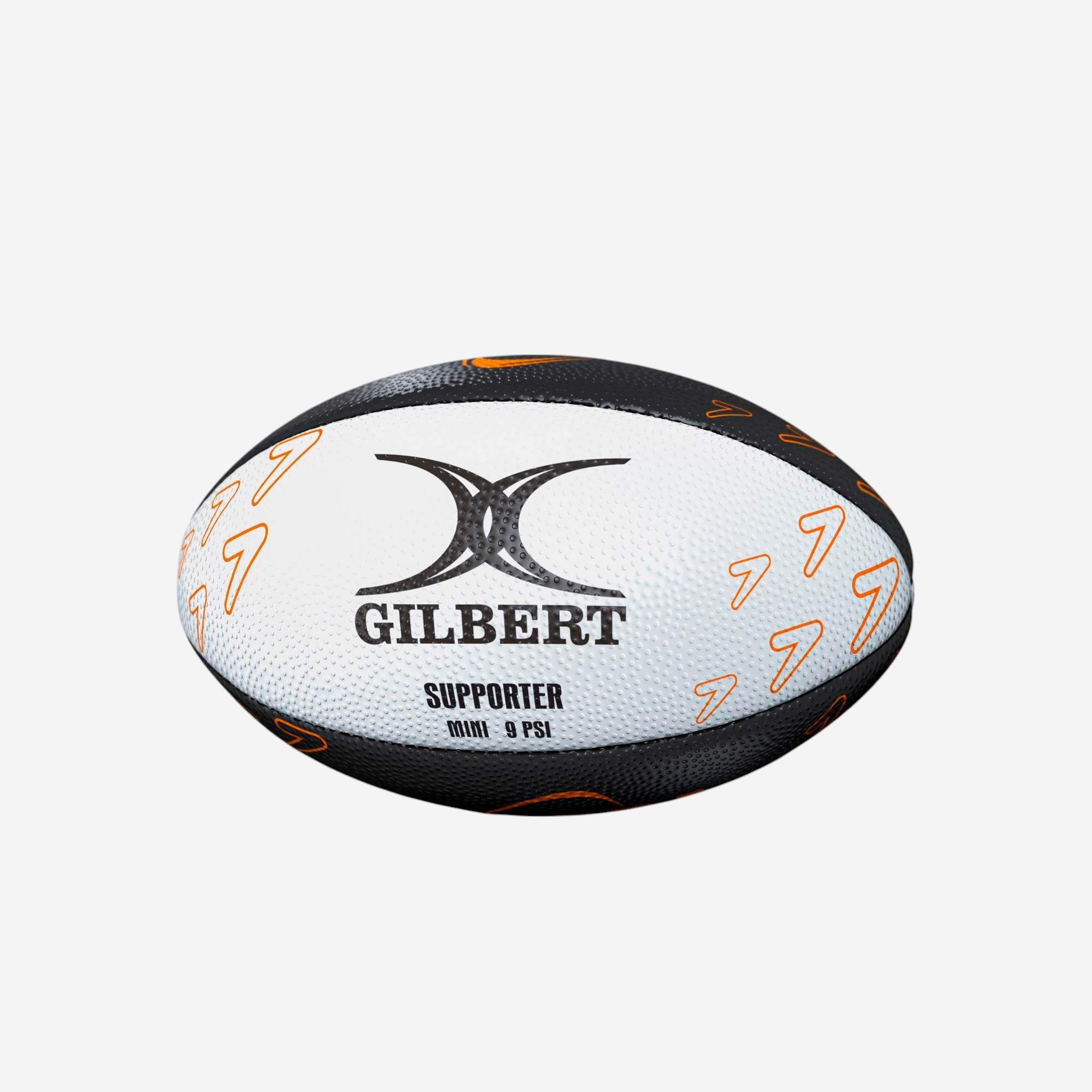 Ballon de rugby taille 5 - gilbert vi nations 2025 supporter noir et orange - Rugby - Gilbert- Clubs - Entreprises - Collectivités - Associations