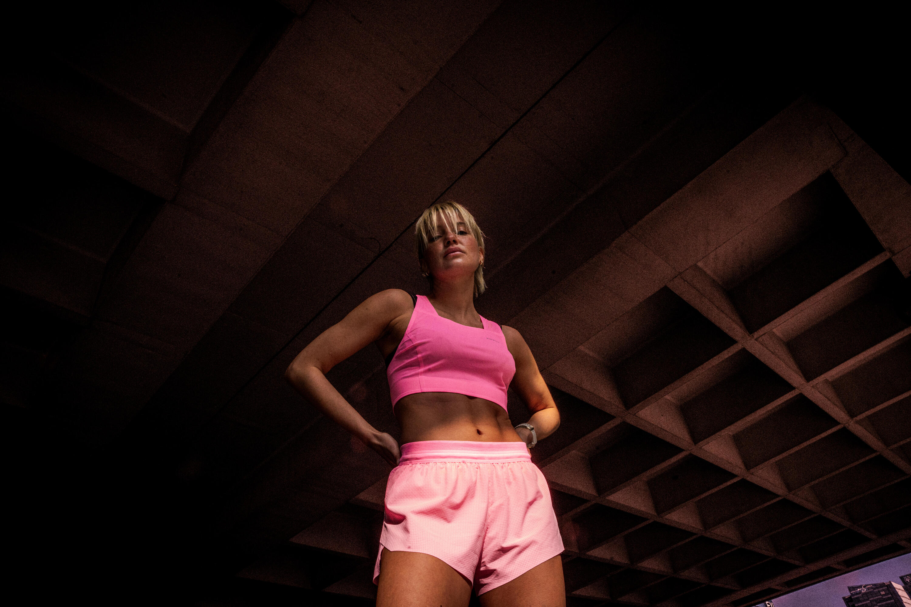 Débardeur de Running Crop top léger Femme - KIPRUN 900 Light rose Méline ROLLIN 7/11