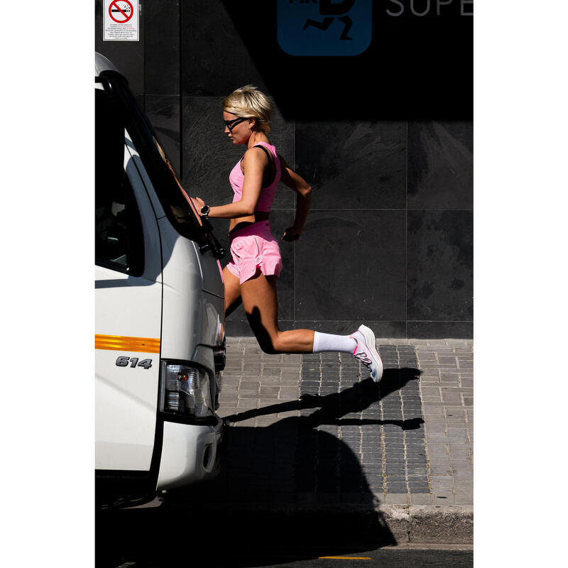 Maiou de alergare Crop top KIPRUN 900 Roz Méline ROLLIN Damă