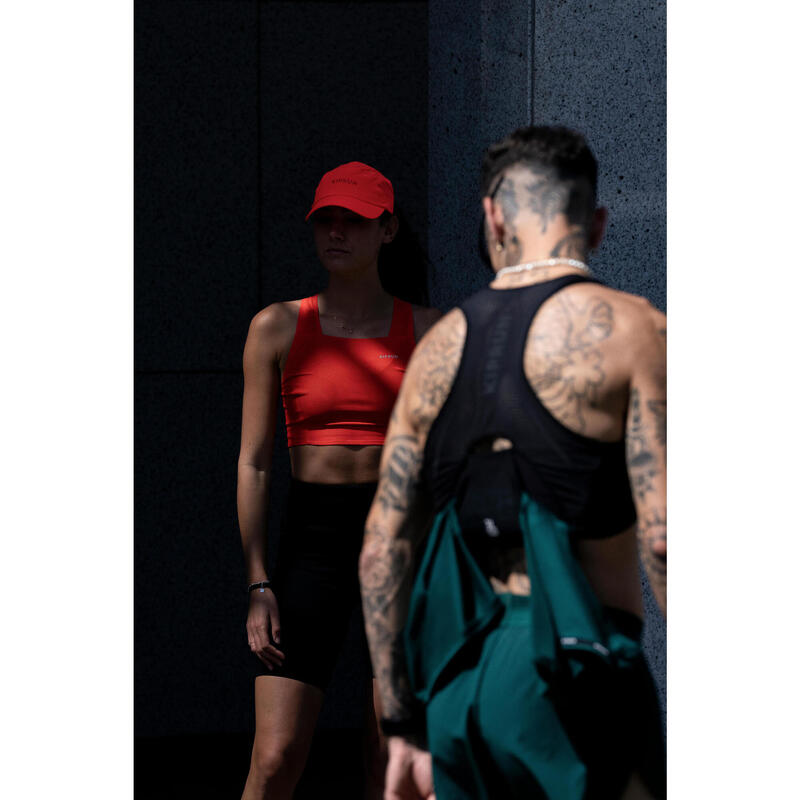 Débardeur de Running Crop top léger Femme - KIPRUN 900 Light rouge Méline ROLLIN