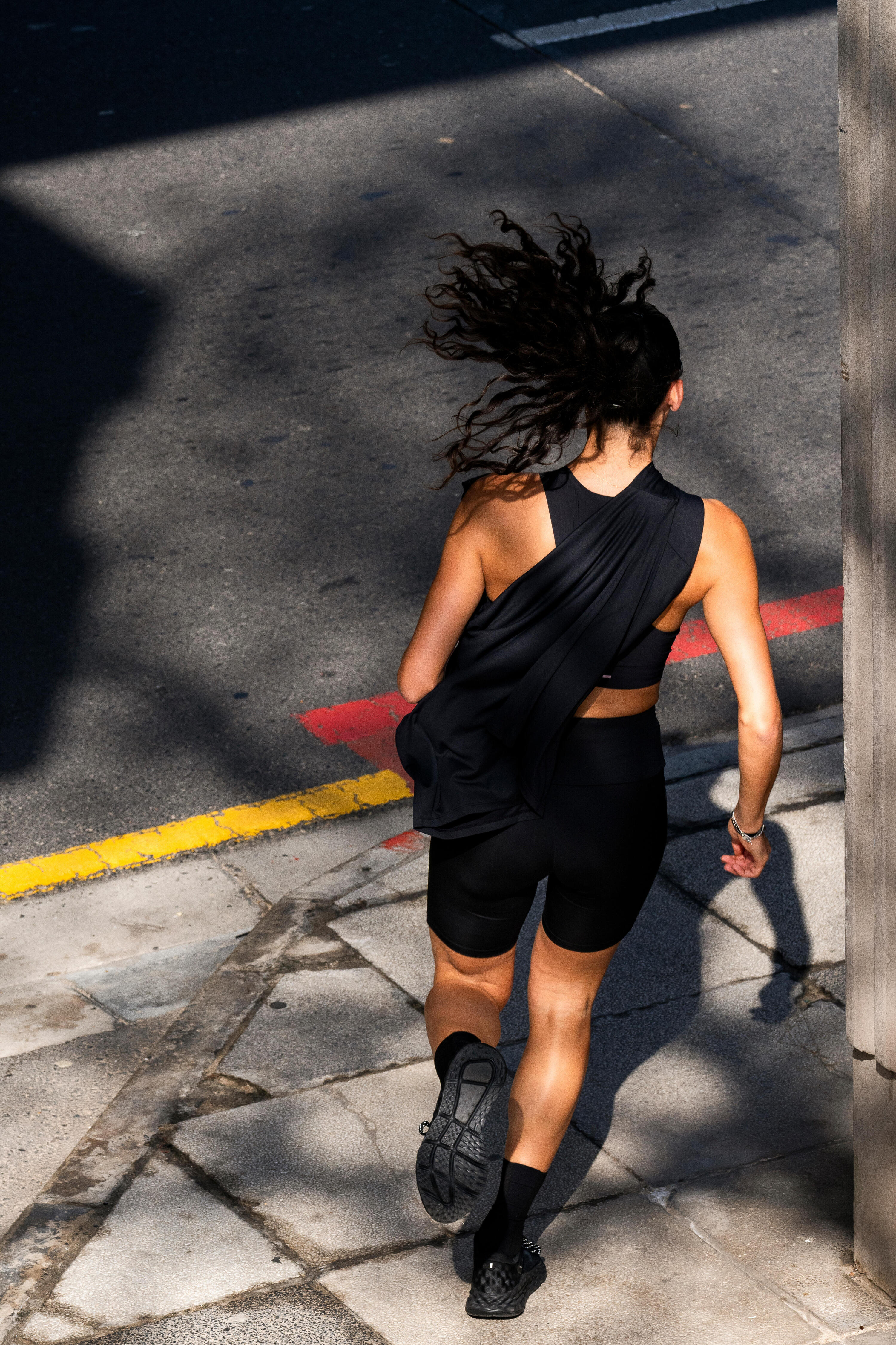 Short cycliste running femme - kiprun run 500 confort noir 11/11