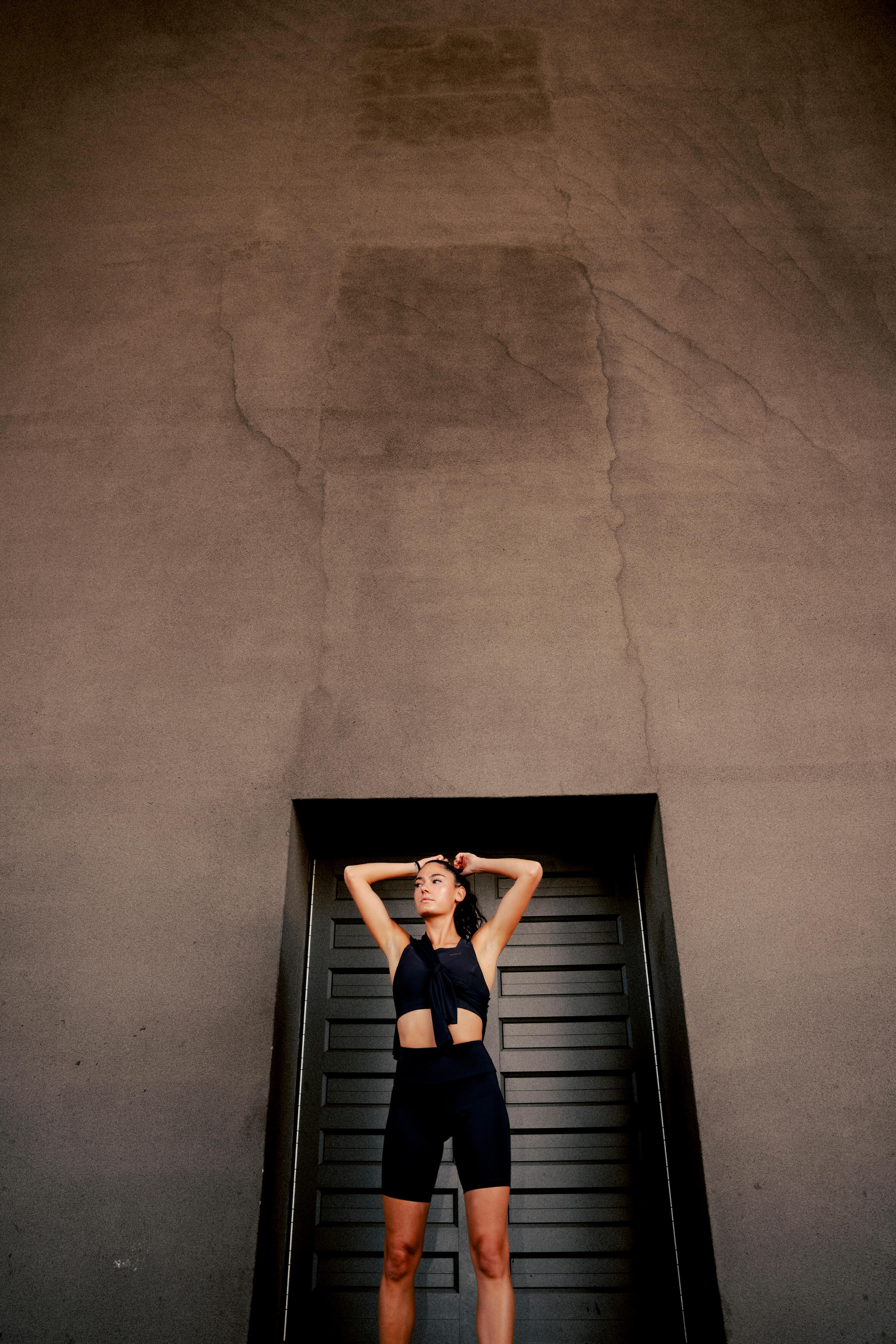 Short cycliste running femme - kiprun run 500 confort noir 9/11