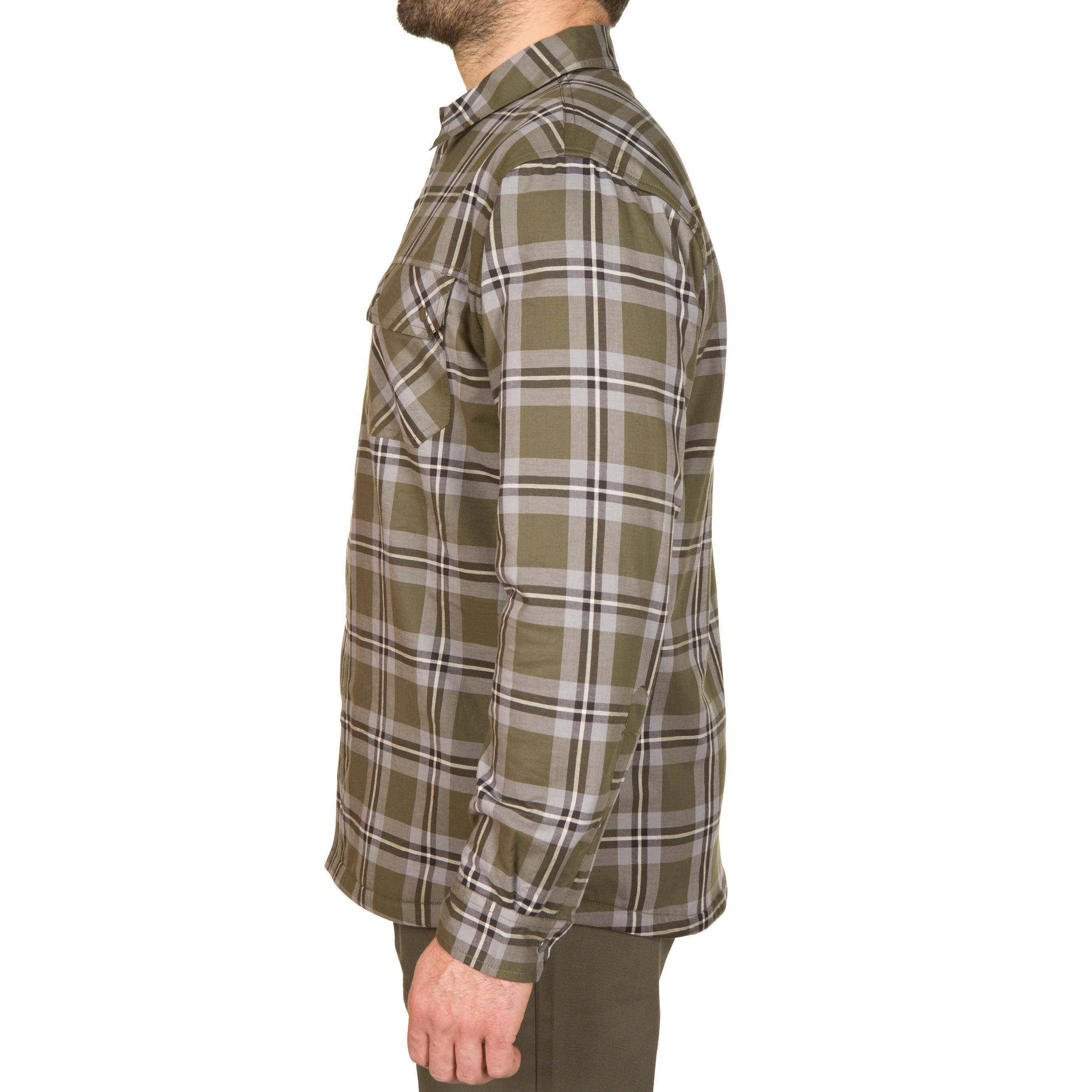 Men's Full Sleeve Fleece Lined Shirt 300 - Canadian Green -  3