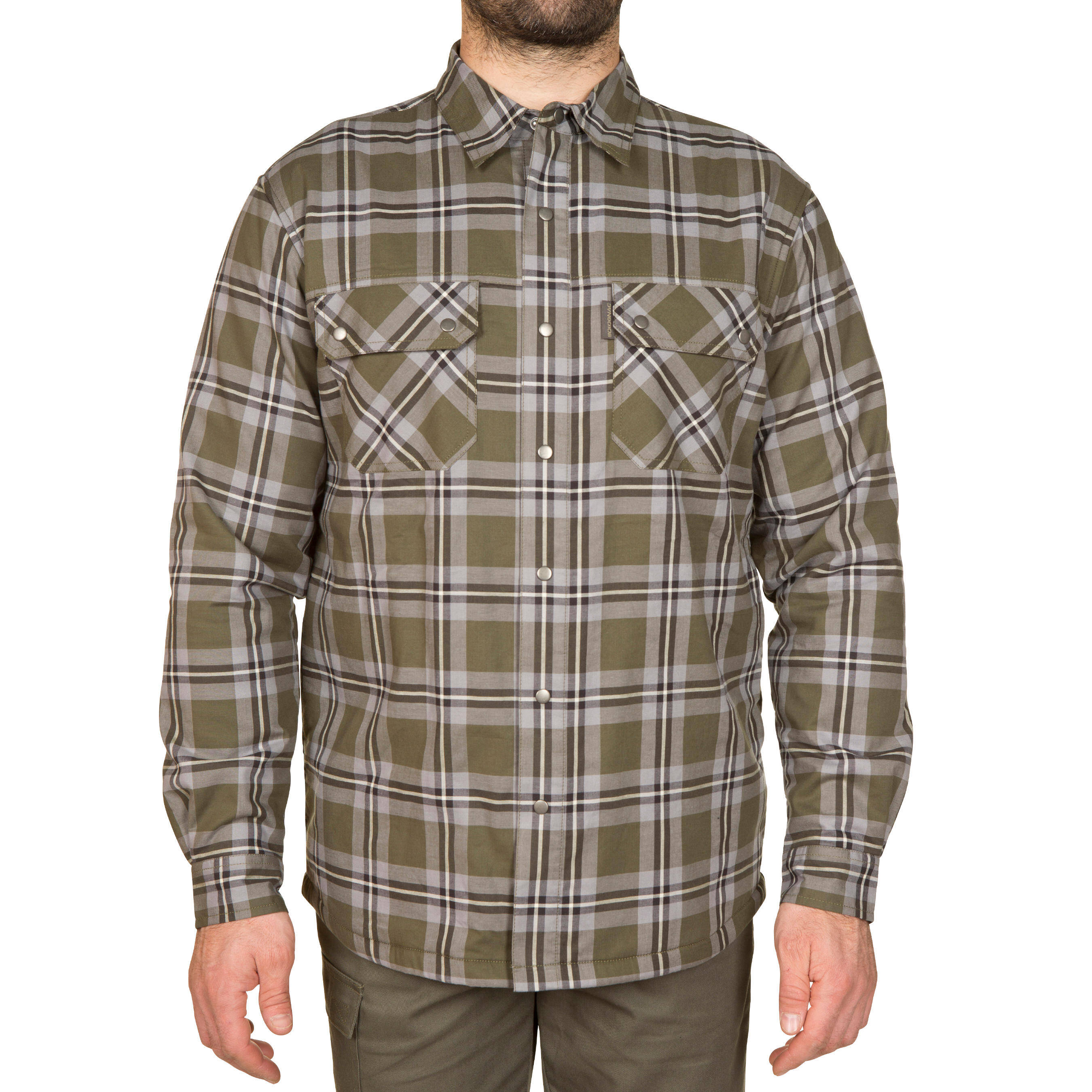Men's Full Sleeve Fleece Lined Shirt 300 - Canadian Green -  1