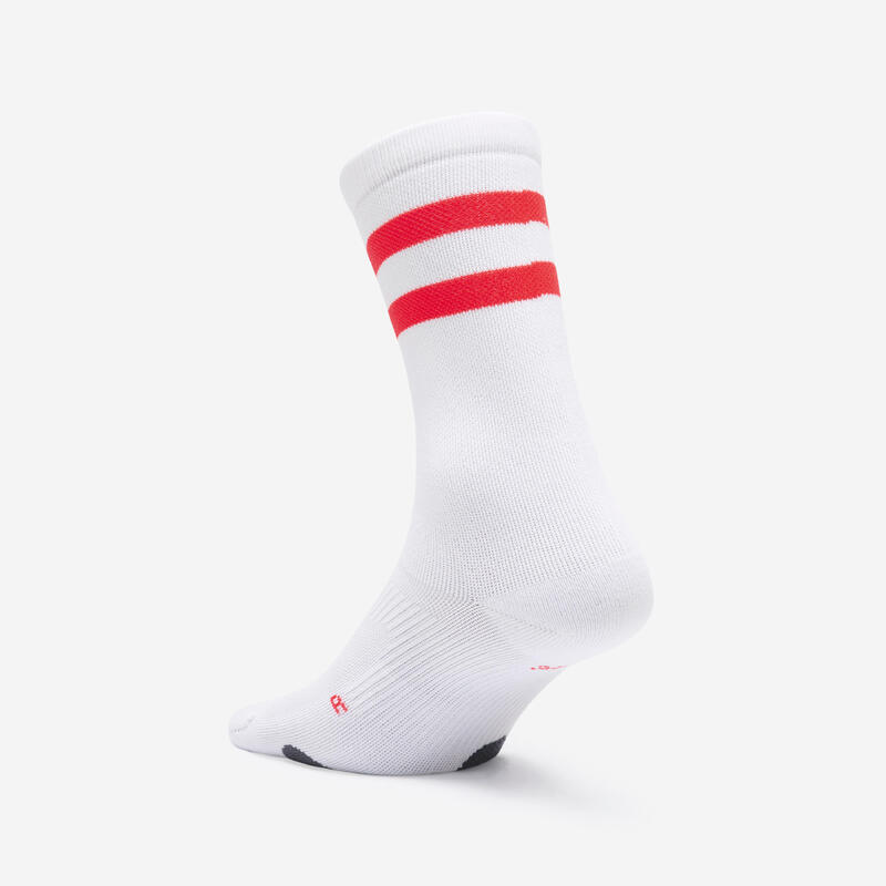 Chaussettes hautes de fitness x2, blanches et roses