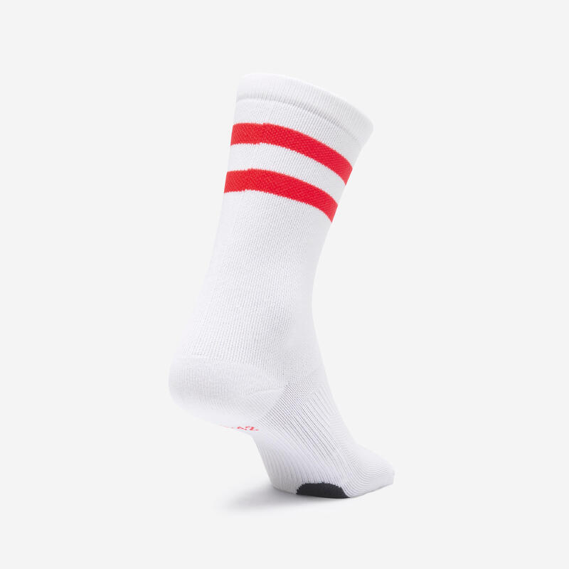 Chaussettes hautes de fitness x2, blanches et roses