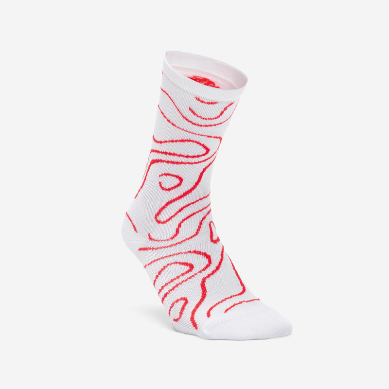 Chaussettes hautes de fitness x2, rose