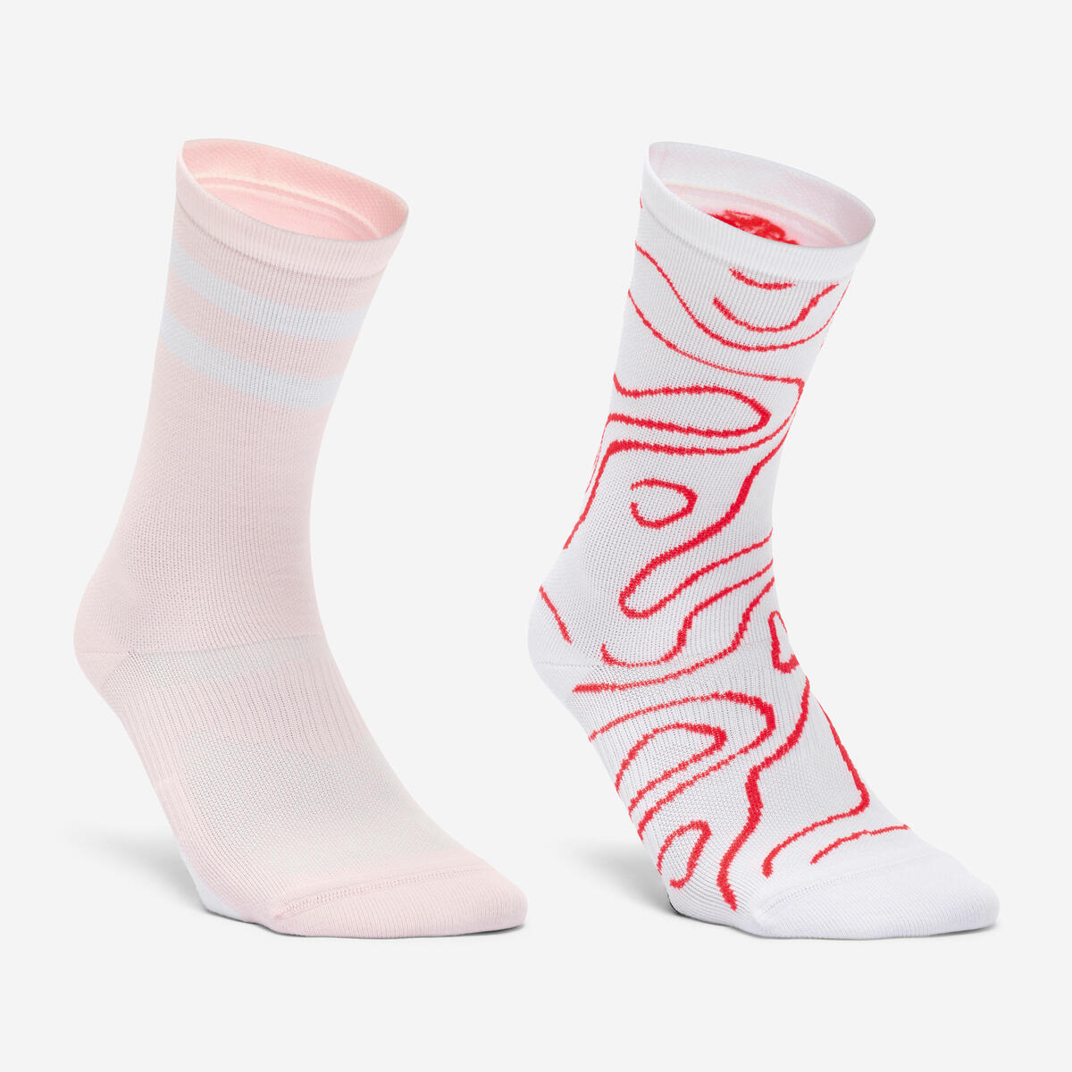 Chaussettes hautes de fitness x2, rose