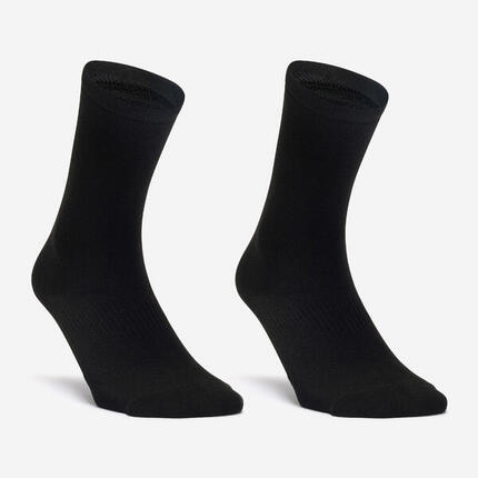 Chaussettes mi-hautes de fitness x2, grises et blanches