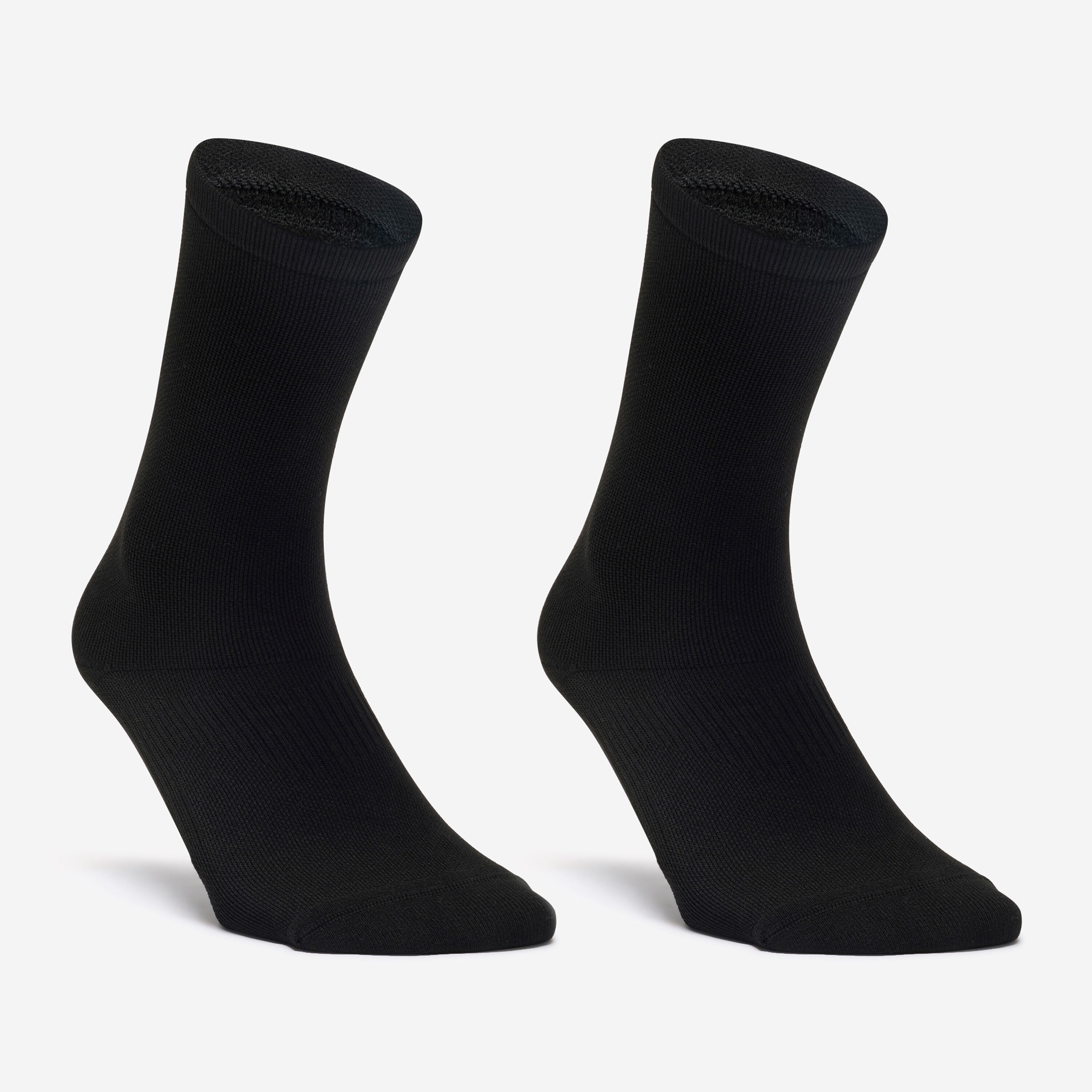 Chaussettes hautes de fitness x2 noires DOMYOS