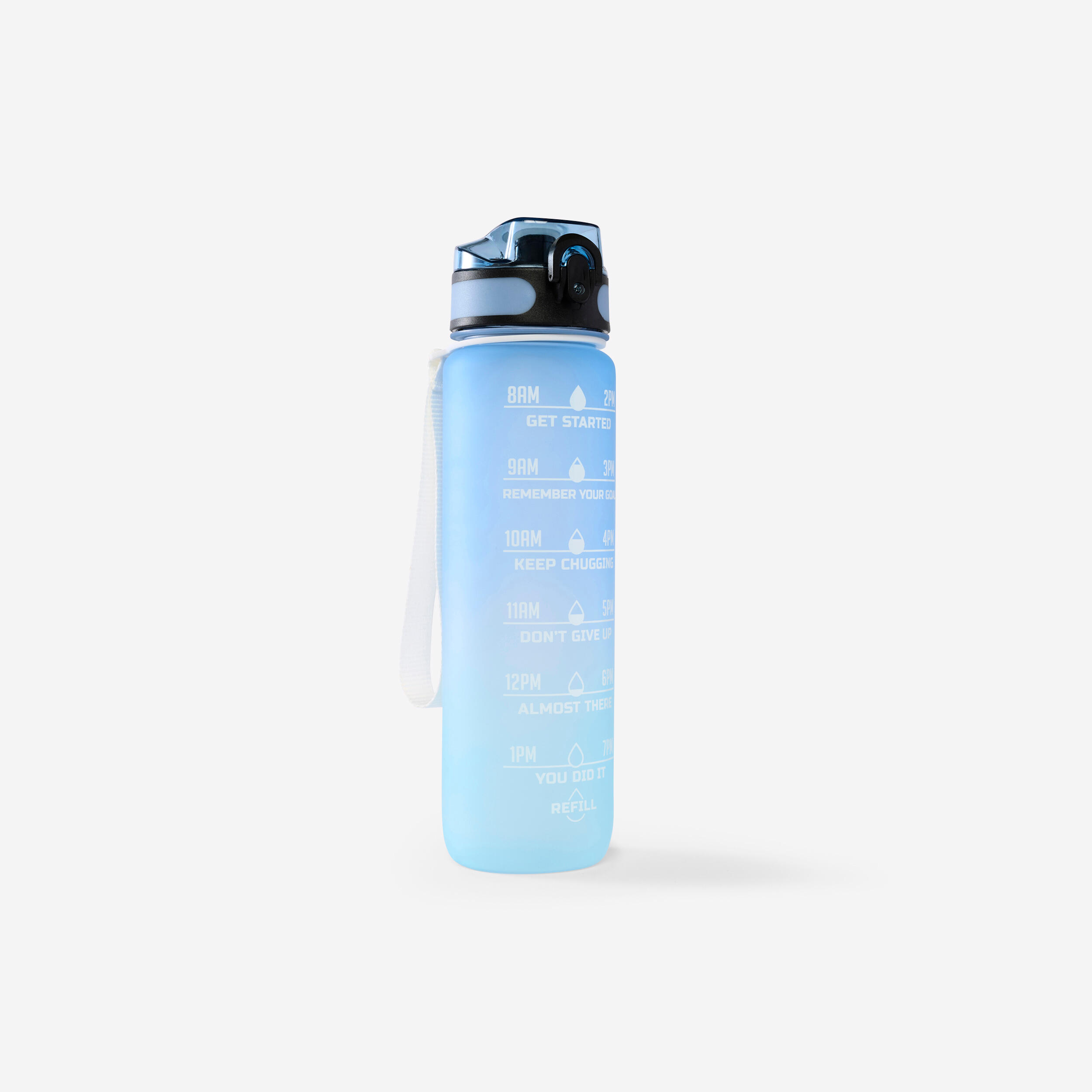 1 Litre Fitness Water Bottle Motivation - Blue